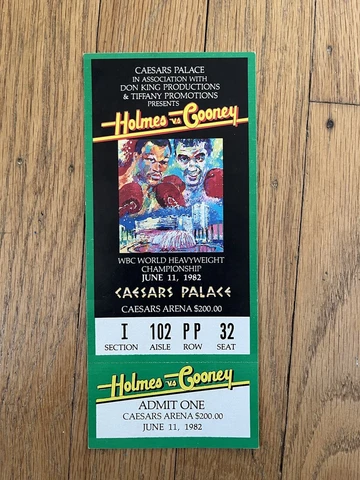 Cooney vs Holmes Boxing Ticket Stub 6-11-1982 Caesars Palace Cover