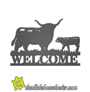 Decorative Welcome Cow Metal Wall Sculpture Art Hanging Home - Picture 1 of 1