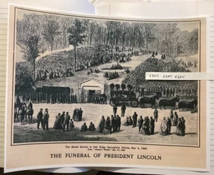 1865 SERVICIO FUNERARIO PRESIDENTE LINCOLN ROBLE RIDGE CEMENTERIO IL HARPER’S SEMANALMENTE NUEVO - Imagen 1 de 3