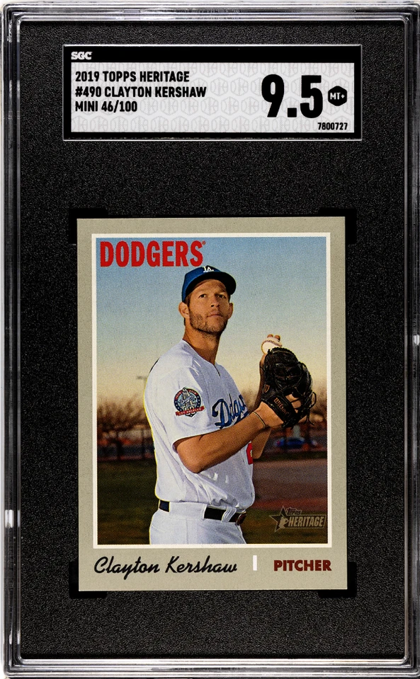 2019 Topps Heritage Clayton Kershaw #490 Mini SGC 9.5 - Image 1 of 2