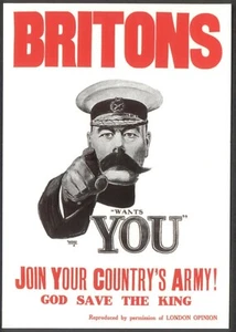 Modern Postcard: BRITONS - Kitchener Wants You! Repro Poster (Opie 01GW13) - Picture 1 of 1