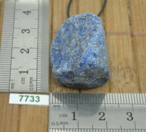 Pendentif LAPIS LAZULI brut + cordon reglable - mineraux reiki collier pierre - Picture 1 of 3