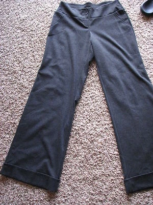 Women's Size Small Gray Studio 1940 Stretch Wide Leg Pant Comfy Cuffs - Image 1 of 2