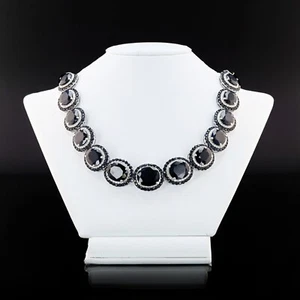 188.50ctw Blue Sapphire and 8.58ctw Diamond 14K White Gold Necklace - Picture 1 of 4
