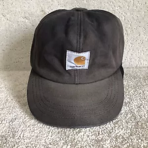 "De colección Gorra Carhartt Gorra Aislada Orejeras Negra con Forro Rojo EE. UU. Envejecida 7""" - Imagen 1 de 14