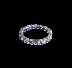 SPARKLING ROW ETERNITY RING. With Box. Size 52. S925Ale. BNWB. - Picture 1 of 5