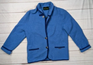 GIESSWEIN Women Vintage Austrian Boiled Wool Jacket Coat Silver Buttons , M - Picture 1 of 5