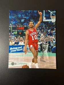 Maurice Cheeks Autographed Philadelphia 76ers 8x10 Photo Signed Beckett HOF NBA - Picture 1 of 6