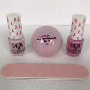 Pinnacle Golf Ball Breast Cancer Ribbon Pink CLR 3 Pink Nail Polish Nail File - Picture 1 of 6