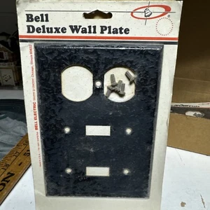 VTG 1961 MCM Bell Electric Textured Copper Single Light Switch Outlet Wall Plate - Picture 1 of 14