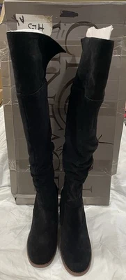 9 码宽-皇冠复古 Gio 过膝-黑色麂皮绒 — 第 1/4 张图片