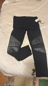 Nightcap Clothing Leather Knee Patch Fold Over Legging - Picture 1 of 6