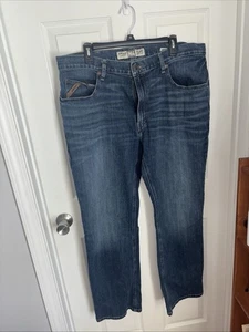 Ariat Jeans Herren 38x32 Blau Whiskered M4 Relaxed Bootcut Stretch Legacy Denim - Bild 1 von 8