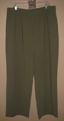 NY&C Women's Pull on Olive Green Polyester Stretch Wide Leg Pants XXL 20 NWT - Image 1 of 4