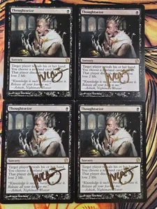Thoughtseize x4 - Theros (Shadow Signed by Artist) Magic the Gathering MTG! - Picture 1 of 1