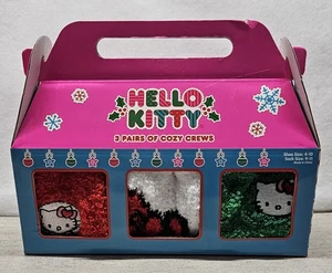 Hello Kitty 3 Paar Damen Cozy Crews, Sockengröße 9-11 Schuhgröße 4-10/Neu - Bild 1 von 7
