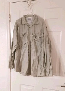 Columbia Sportswear PFG Grayish Beige Button Down Long Sleeve Shirt Size XL - Picture 1 of 6