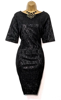 LA REDOUTE Black Lace Pencil Dress Sz 20 Elegant Xmas New Years Eve Party Wear - Image 1 of 4