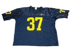 VINTAGE 2XL University of Michigan Wolverines NIKE Fußball Trikot blau #37 - Bild 1 von 4