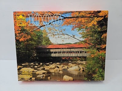 Vintage Golden Guild 1000 Piece Jigsaw Puzzle Albany Covered Bridge NH - New - Image 1 of 4