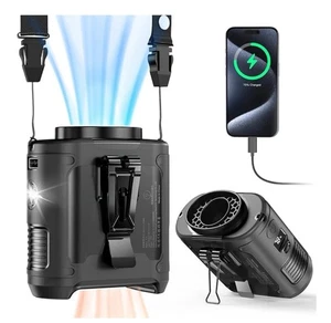 10000mAh Portable Waist Clip Fan,40H Cooling Personal Wearable Fan,5 Speeds 1600 - Picture 1 of 7
