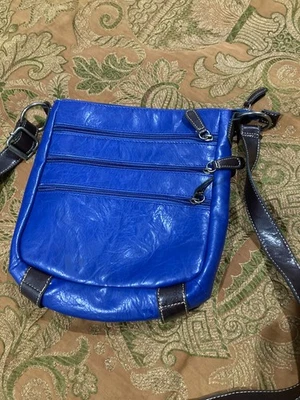 Bandolera Bueno Azul Imitación Cuero con Múltiples Bolsillos con Cremallera Foto 1 de 4