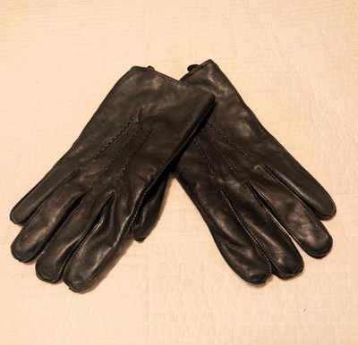 Abercrombie &Fitch  A&F Dark Brown Leather Gloves Driving L/XL Large Men's Logo - Image 1 of 4