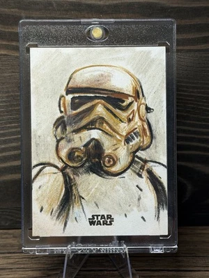 2021 Star Wars Topps The Mandalorian Sketch: Stormtrooper by Basak Cetinkaya 1/1 - Image 1 of 2