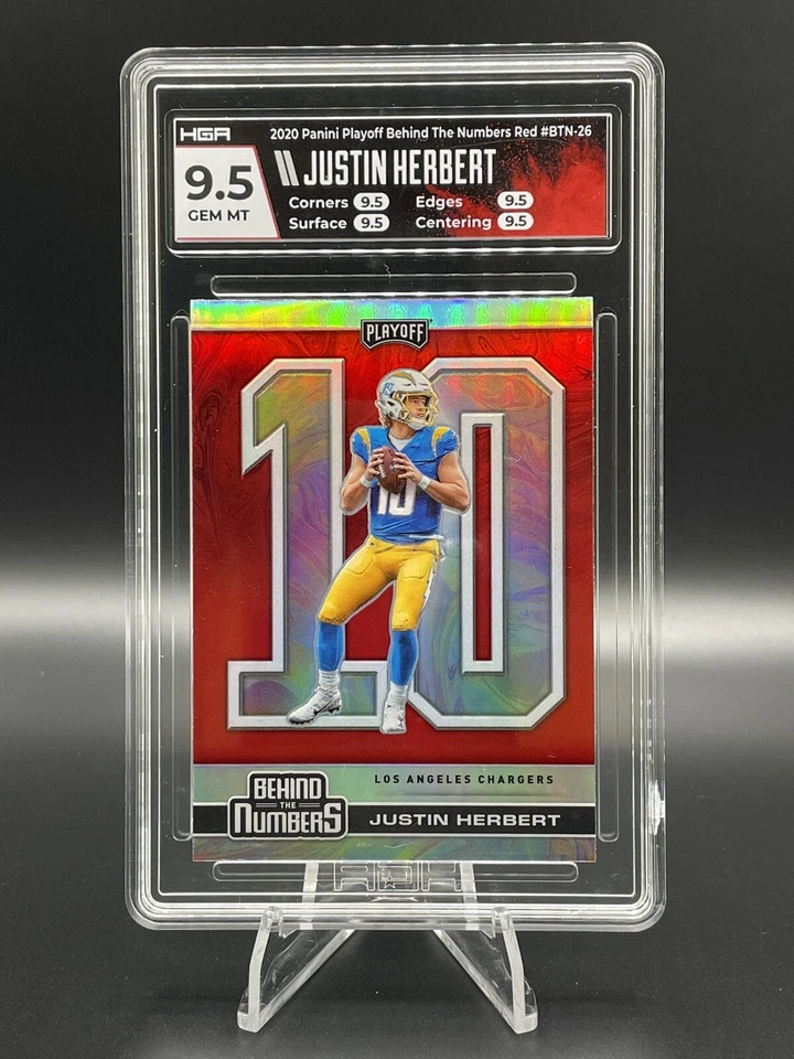 2020 Panini Playoff Behind The Numbers Red Justin Herbert #BTN-26 Rookie RC - Image 1 of 2
