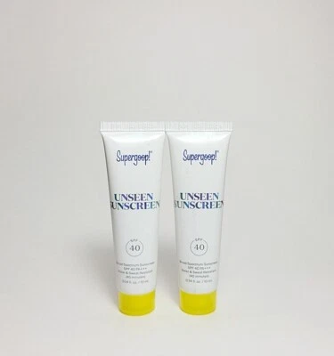 2x SUPERGOOP! Unseen Sunscreen SPF40 0.34 oz/10 mL Each Sealed EXP 10/26 - Image 1 of 3