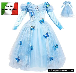 Cenerentola Vestito Carnevale Dress up Cinderella Cosplay Costume Dress 567006LS - Foto 1 di 9