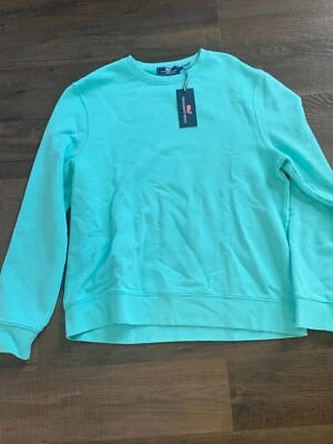 NWT Men's L Vineyard Vines Knits Core Blank Sweatshirt Crewneck Turquoise Large - Image 1 of 2