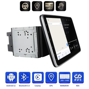 2DIN 10.1" Android12 Rotatable Car Radio WiFi 4+32GB GPS Stereo DSP Navi CarPlay - Picture 1 of 24
