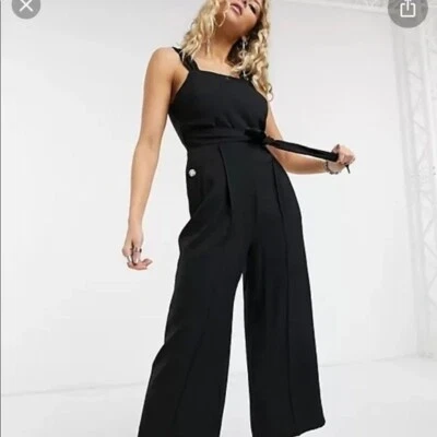 TOPSHOP Wide Leg Jumpsuit Black Size 4 City Chic Modern Cocktail Party Travel - Image 1 of 4