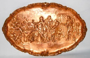 Relief, Kupfer, Hochzeit zu Kana, Rokoko, sakrale Kunst, Jesus, Platte, 1780 - Picture 1 of 5