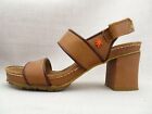 The Art Company Spain Brown Leather Open Toe Slingback Sandals 41 Women's US 10