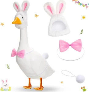 Easter Bunny Porch Goose Outfits for Cement Goose 23"/ 17'' Lawn Goose Statue Cl - Picture 1 of 12