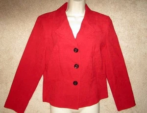 Chaqueta Macy's Talla 12P Roja Imitación Gamuza Pequeña Hermosa - Imagen 1 de 2