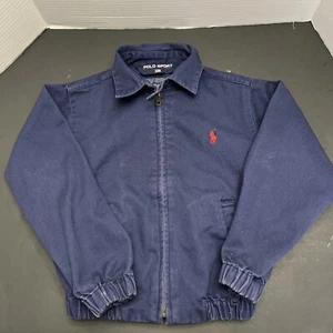 Polo Sport Ralph Lauren Polo Youth Boy's Size 5T Zip-Up Navy Canvas Jacket Coat - Picture 1 of 12
