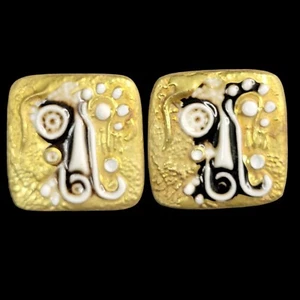 Anton Michelsen Denmark Cubism Clip Earrings Royal Copenhagen Sterling 1" - Picture 1 of 10