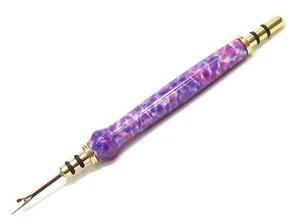 Handmade Double Seam Ripper w/ Sewing Stiletto, Pink Purple White Winter Acrylic - Picture 1 of 7