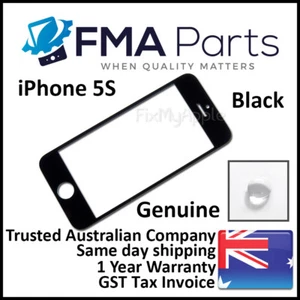 iPhone 5S 5C OEM Black Front Outer Glass Screen Panel Lens Display Replacement - Picture 1 of 3
