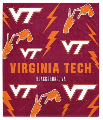 Virginia Tech NCAA 60'' x 70'' Hometown Logo Fleece Blanket - W16050872778 Cover
