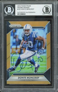 Colts Donte Moncrief Signed 2016 Panini Prizm Prizms Orange #152 Card BAS Slab - Picture 1 of 2