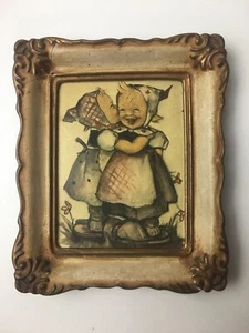 Very Rare Genuine M.I. HUMMEL Reproduction Telling Her Secret Framed Picture - Picture 1 of 8