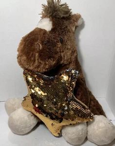 Dan Dee~Collector's Choice~Plush Horse~Large 20"~w/Reversible Sequin Pillow Star - Picture 1 of 12