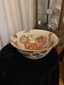 Large Antique Japanese Kutani Signed Bowl 12” Wide x 5.5 Tall - Picture 1 of 8