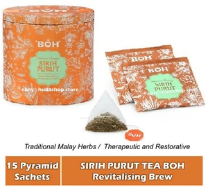 Tea Natural BOH Sirih Purut Malay Herbs Malaysia Premium Quality Brew 15 Sachets - Picture 1 of 5