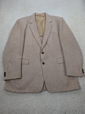 Sport Coat Mens 42L Tan Wool Tweed Vintage Blazer Suit Jacket Sears Roebuck Co - Image 1 of 4