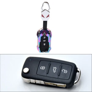 1pc 3-Button Key Fob Case Shell Cover For VW Cross Lavida 2014-2017 Colorful - Picture 1 of 13
